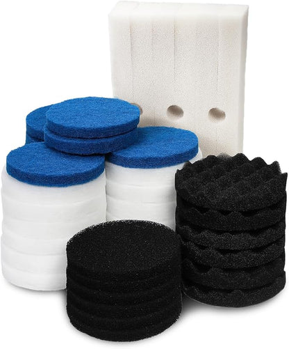 LTWHOME Foam Filter Set, Fine Filters, Carbon Filters, Bio-Foam Filters and Polishing Pads Fit for Fluval FX5 (Pack of 42)