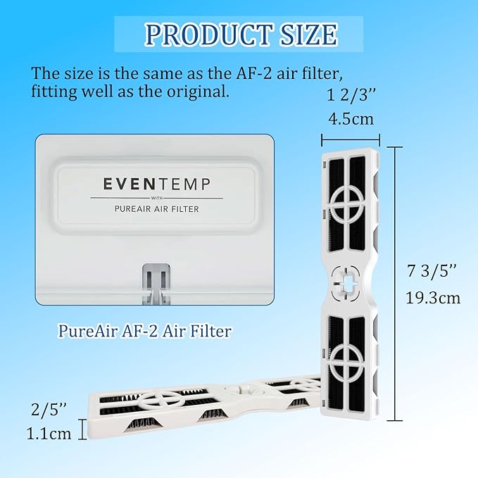 Pure Air AF-2 Air Filter Replacement for Frigidaire FRGPAAF2 - Compatible with Frigidaire Gallery & Electrolux - Removing Odors to Freshen up Air - 1.77x7.7 inch, 2 Packs