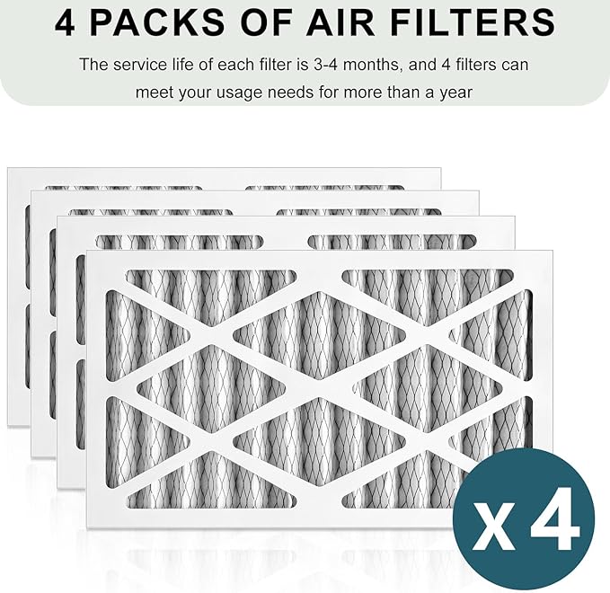 Outer Air Filters for WEN 3410, POWERTEC AF4000/AF4001, Shop Fox W1830 Air Filtration System, Replacement for WEN 90243-026-2, 90243-027-2 Woodworking Air Filters, 4PK (75065)