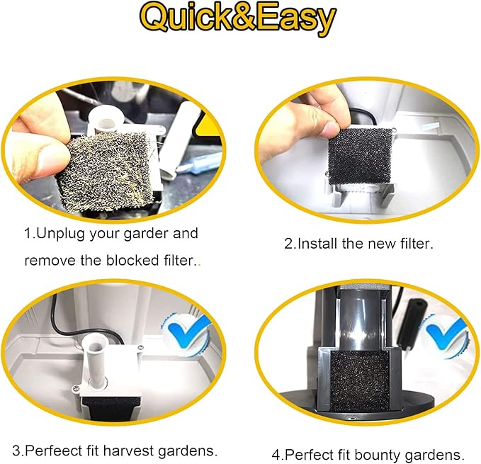 40 PPI Pump Filter Sponge Compatible with AeroGarden Harvest, Bounty, Farm, Extra, Ultra All Models, Replacement Pump Filter Replacement Part (25 Pack )