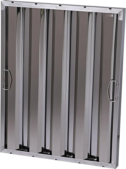 20" x 25" Stainless Steel Commercial Hood Filter – Dishwasher Safe, Welded Baffle Grease Trap with Drop Handles – Easy Installation & Durable Grease Fire Prevention Filter