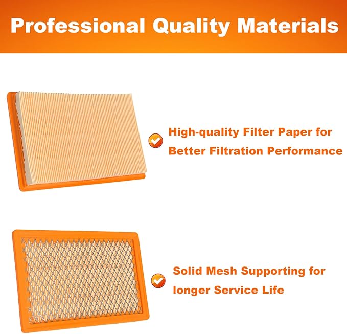0E9371AS Air Filter for Gene-rac 410cc 530cc 8kW & 11kW Post 2013 Evolution Series V-Twin Engine Generators - 2 Pieces