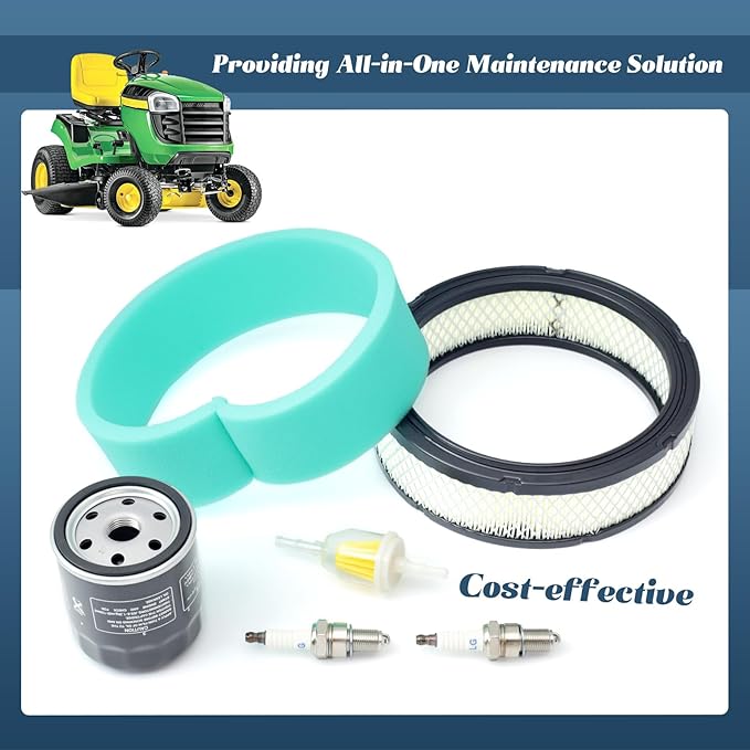 AM106953 Engine Maintenance Filter Kit Replacement for John Deere 316 318 420 Tractors for Onan B43 P216 P220 16-20 HP, Replace 140-2628 140-1228 AM116304 AM101207 140-1496
