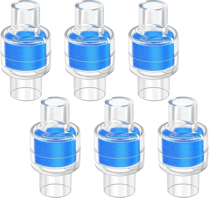 6 Pack HME Heat Moisture Exchanger/Exchange Filter in-Line Humidification Solution Unit Replacement for Z1, Z2, 22mm Diameter Tubing, Individually Sealed Packaging by Blutoget