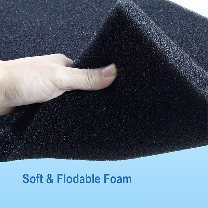 AQUANEAT 2 Pack Aquarium Bio Sponge Filter Media Pad Cut-to-Size Open Cell Foam Sheet for Fish Tank Sump (72" x 12" x 1")