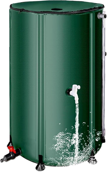 THUNDERBAY 100 Gallon Collapsible Rain Barrel, Portable Rain Barrels to Collect Rainwater from Gutter, Rainwater Collection System, Water Storage Tank Catcher Container with Filter Spigot