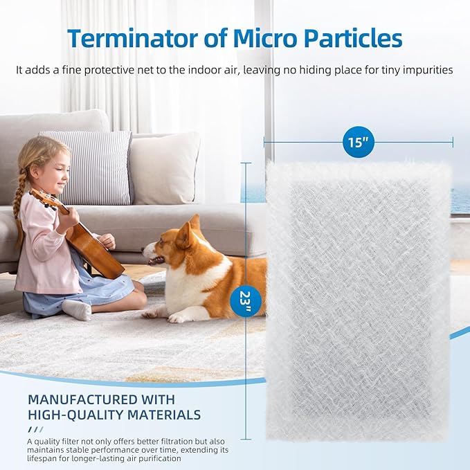 16x25 Replacement Filter Pads Compatible with SolaceAir Pristine Dynamic Air Cleaner 16x25x1 Carbon & Electrostatic Media White (6 Pack)