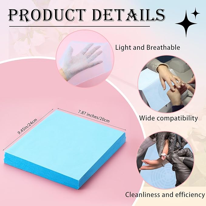 400 Sheets Nail Dust Collector Filter Paper Disposable Nail Dust Suction Collector Filters Paper Sheets Portable for Salon Spa Tech Supplies Accessories (Blue)