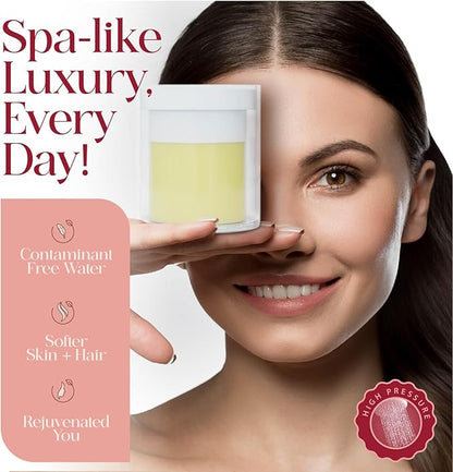 Vitamin C Shower Filter Replacement Cartridge + Shower Steamers Aromatherapy - K Beauty Skin & Hair Enhancement, Universal Water Filter Replacement for AquaBliss - Lemon Spa Scent