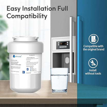 Lifefilter Replacement for MWF Refrigerator Water Filters, MWFP, HDX FMG-1, MWFA, GWF, GSE25GSHECSS, WFC1201, RWF1060, 197D6321P006, 9991, PC75009, 1 Pack