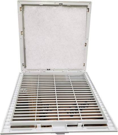 Tecnomatic ARIAF-150W Inlet Filter with Grill for Control Panel Enclosures, 6 x 6 Inch Air Exchange Vent, Snap-Mount Design, Hinged Front Grid