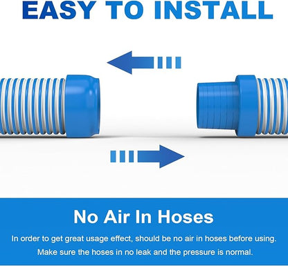 Poolvio Pool Vacuum Hose 26 Feet (8 x 40 Inch), 1.5 Inch Cuffs, Compatible with Most Inground Automatic Cleaners