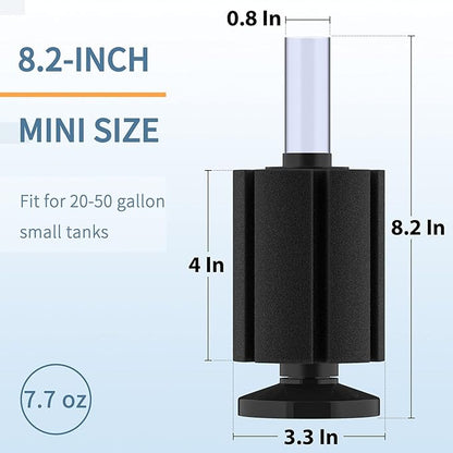 Pawfly Large Aquarium Bio Sponge Filter Quiet Betta Fry Shrimp and Small Fish Foam Filter for Fish Tank up to 50 Gallon, 3 Pack