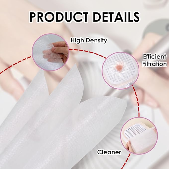 300 Sheets Nail Dust Collector Filter Paper: Disposable Dust Vacuum Filter for Most Nail Dust Fan Extractor Machine, Dust Cleaner Replacement Filter Paper Nail Tech Supplies Accessories for Home Salon
