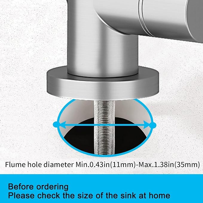 Kitchen Sink Faucet with Pull - Down Sprayer, 2 - Handle 3 - in - 1 Kitchen Sink Filter Faucet, Cold and Hot Mixer Drinking Water Faucet (Filter Faucet, Brushed Nickel)