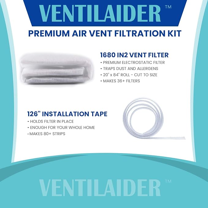 Vent Filter Set 20" x 84" Electrostatic Media + 126" of Tape