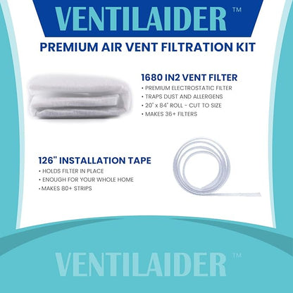 Vent Filter Set 20" x 84" Electrostatic Media + 126" of Tape