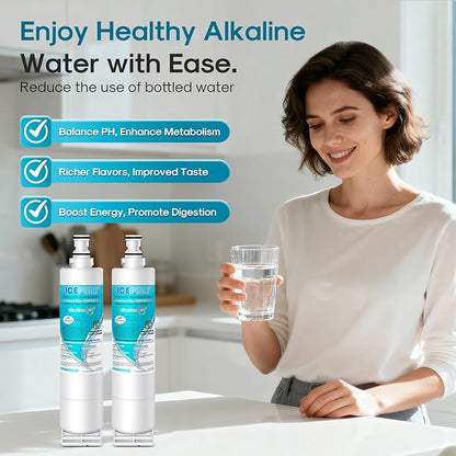 ICEPURE Alkaline 4396508 Refrigerator Water Filter Replacement for EDR5RXD1, EveryDrop Filter 5, Whirlpool 4396510, 4392857, 4396547, 9085, NL300, LC400V, PNL240V, WF-NLC240V WF285, Enhances PH, 3Pack