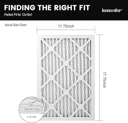12x18x1 Air Filter MERV 8 (4-Pack), HVAC/Furnace AC Filter Replacement, Dust Defense–Comparable with MPR 600 & FPR 5 (Actual 11.75x17.75x0.75)