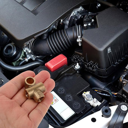 Veemoon Brass Tee Fitting M10x1 Thread Adapter Fuel Pipe Connector for Nylon Tube Fuel Line Repairs and Radiator Hose Barb Connection Suitable for Industrial and Marine Use