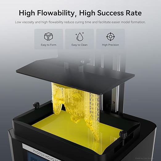 ANYCUBIC ABS-Like Resin Pro 2, Upgraded 8K 3D Printer Resin with Enhanced Strength and Toughness, High Precision, Low Odor, Wide Compatibility for All LCD 3D Printers (Clear Yellow, 1kg)