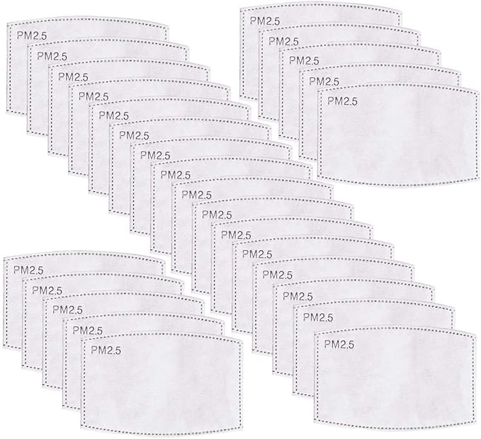 50Pieces PM - 2.5 Anti Dust Activated Carbon Filter 5 Layers Replaceable Anti Haze Filters for Respirator