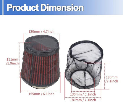 Air Filter Cover Small Dustproof Protective Cover Fits for Harley Davidson Touring Model Universal Cold Air Intake Filter Sock Wrap (Size S), 1 Pack