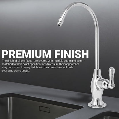 Metpure Non-airgap NSF Certified RO Faucet Reverse Osmosis Drinking Water Filtration System Water Dispenser Spout (Chrome). Vase Style with Faucet Wrench.