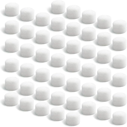 Air Filter Sponge, Compressor Replacement System, Round White Breathable Foam Filters Compatible with Cool Mist Inhaler & Vaporizer Device, Universal Size (0.59in Dia 50 Pcs)