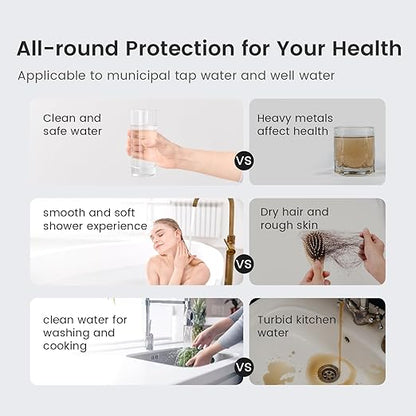 Waterdrop 3-Stage Whole House Water Filter System and Whole House Water Filter, Reduce Iron&Manganese, with Carbon&Sediment Filters, 7-Stage Filtration