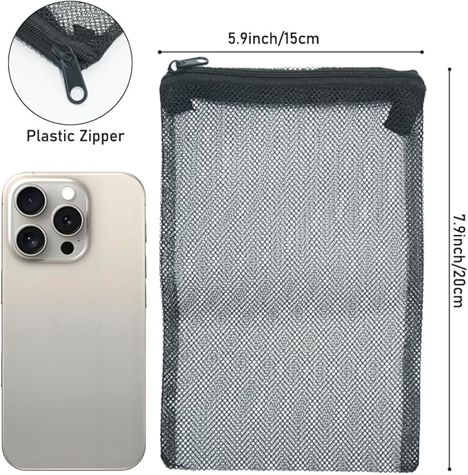 Aquarium Media Mesh Filter Bags with Zipper - Reusable for Activated Carbon & Ceramic Rings