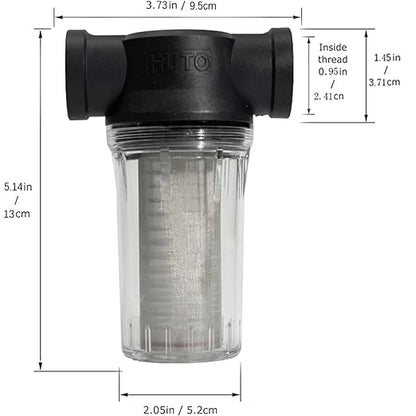 Water Pump Strainer Filter Inlet for High Pressure Washer, Sediment Filter Attachment, 80 Mesh Screen(3/4“ 80Mesh)