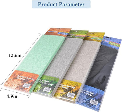 4-Pack Mixed Aquarium Sponge Filter Pad, Cut-to-Fit Aquarium Foam with Ammonia&Carbon&Phosphate Reducer, Aquarium Filter Foam Sponges for Fish Tank Filters (12.6" x 5" x 1'')