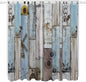 Blue Grey Wooden Living Room Curtains 84 Inch Length, Window Curtains Tab Top, Farmhouse Barn Sunflowers Retro Light Filtering Window Treatments Drapes 52"x84" 2 Panel