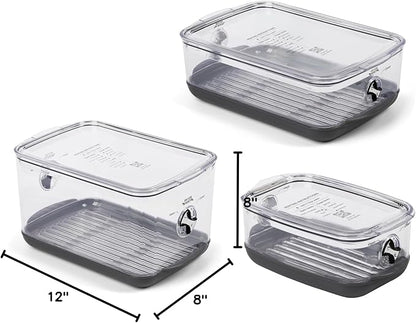 Progressive ProKeeper Stackable Produce ProKeeper Storage Container with Stay-Fresh Vent System (PKS-3PC-Produce+)
