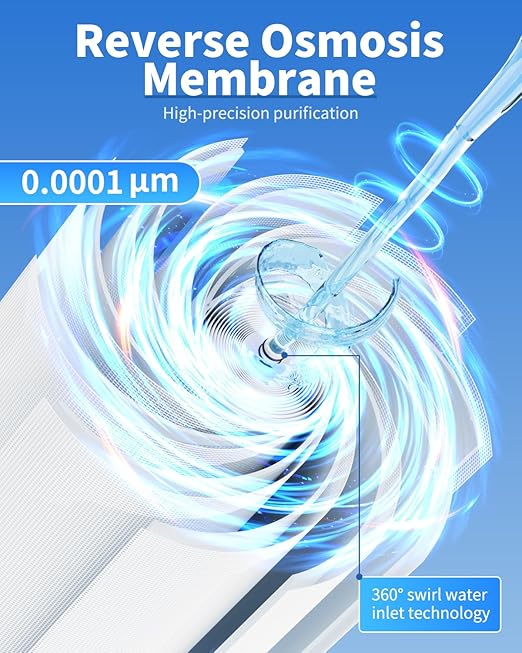 Reverse Osmosis System, Dual RO Water Filter, 800 GPD Fast Flow, 3:1 Pure to Drain, Tankless Under Sink RO System, Reduce PFAS & TDS, Smart LED Faucet