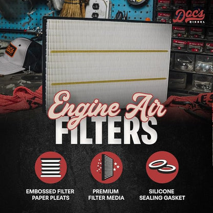Doc's Diesel Engine Air Filter DPA3462 | Compatible with RAM 1500 3.0L EcoDiesel 2014+ | Replaces 68441763AA
