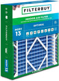 Filterbuy 21x24.5x5 Air Filter MERV 13 Optimal Smoke & Allergy Defense (1-Pack), Electrostatic Pleated HVAC AC Furnace Filters for Rheem, Ruud, and Protech (Actual Size: 20.63 x 24.13 x 4.38)