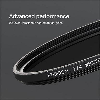 Urth 49mm Ethereal White Mist ¼ Diffusion Lens Filter (Plus+) - Cinematic Effect, 20-Layer Nano-Coated Light Dispersing Particles