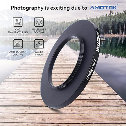 42mm Lens to 49mm Camera Lens Adapter,42mm to 49mm Filter Step up Ring Adapter Ring,Compatible All 49mm Filter Accessory