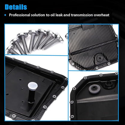 AUCERAMIC 6HP26 Transmission Oil Pan with Filter and Gasket Kit for BMW 745Li X5 24117571227 24152333903