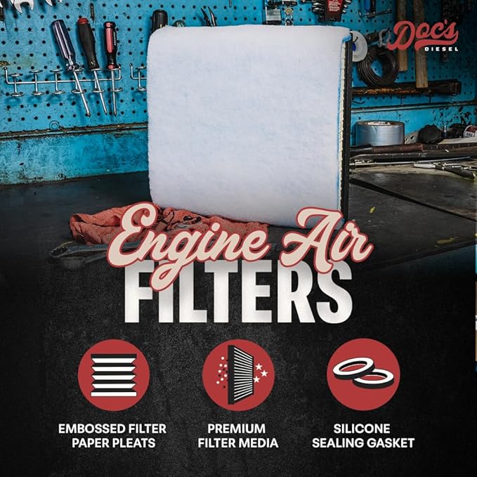 Doc's Diesel Engine Air Filter DPA11885 | Compatible with Ford 6.7L Powerstroke F250, F350, F450, F550 2020+ | Replaces FA2031