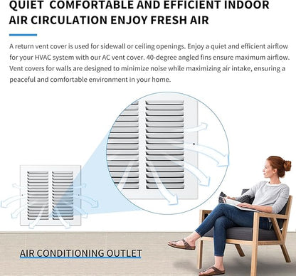 6x10 Vent Cover(Duct Opening Size),Air Return Vent Cover,Flat Vent Cover,Rejillas De Aire Acondicionado para Casa,Return Air Grilles,Outer Dimensions:7.75"W x 11.75"H(6"W x 10"H, Duct Opening)
