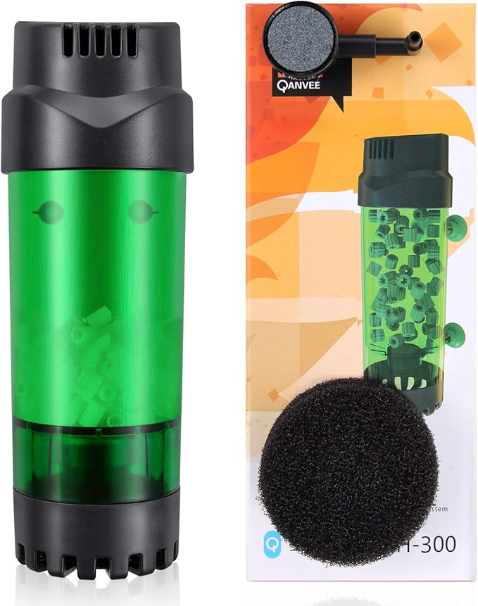 Fluidized Moving Bed Filter Bubble Bio Media Reactor for Aquarium Fish Tank with Air Stone and Sponge Filter