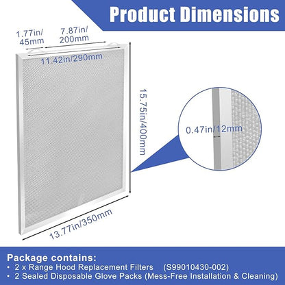S99010430-002 Range Hood Filter 15-3/4" x 13-7/8" x 3/8"(2-Pack,5-Layer Aluminum Filter)4512880 Compatible with B.roan,N.utone,HPF30 Range Hood Filters