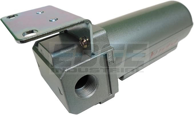 HEAVY DUTY HIGH FLOW COMPRESSED AIR IN-LINE PARTICULATE FILTER WITH METAL BOWL, 1/2" NPT PORTS, 140 CFM, VISIBLE SIGHT GLASS, 5 MICRON ELEMENT