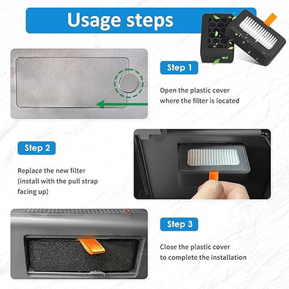 2 Pcs P1S HEPA Filter for Bamboo Lab, 13 Activated Carbon Combo Air Filters Replacement, Dual-Layer 3D Printer Filter Accessories with Silicone Nozzle Brush and Cleaning Brush for X1/P1 Series