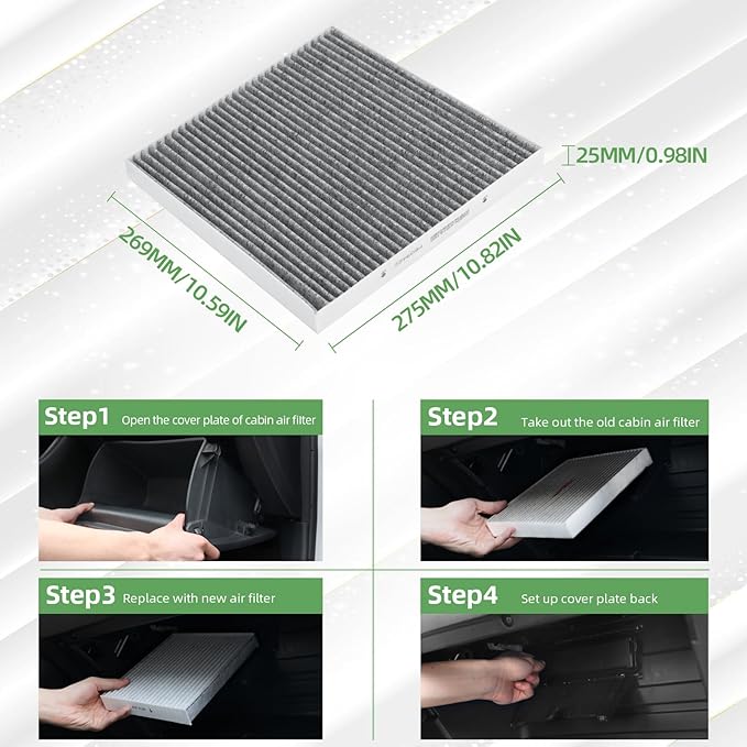 P609422 Premium Cabin Air Filter With Activated Carbon Compatible withFREIGHTLINER CASCADIA 2008-2023 CENTURY COLUMBIA 2000-2016 CORONADO 2000-2016