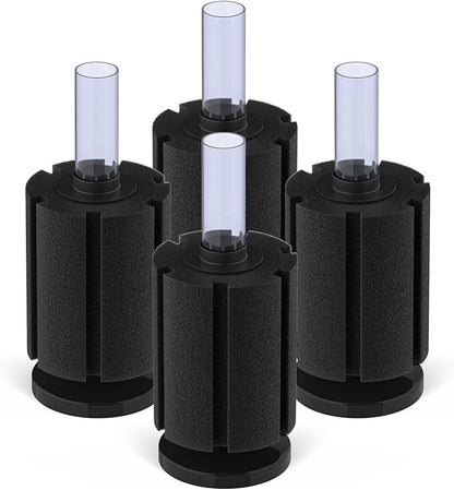 Pawfly Large Aquarium Bio Sponge Filter Quiet Betta Fry Shrimp and Small Fish Foam Filter for Fish Tank up to 50 Gallon, 4 Pack