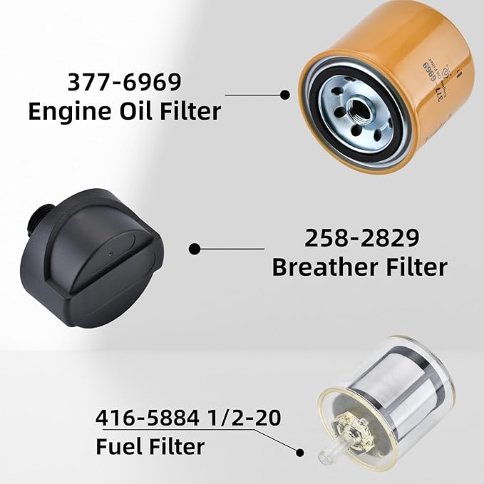 1000 Hours Maintenance Filter Kit 258-2829 265-6619 265-6618 421-5479 377-6969 416-5884 363-5819 110-6326 110-6331 Compatible with CAT 236D 242D 246D 259D 279D 289D 299D 299D2 262D 272D 272D2 257D